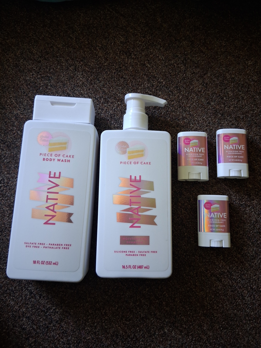 Native Piece of Cake Body Wash & Lotion& Mini Deodorant Set Limited Edition